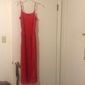 Banana Republic orange pleated dress